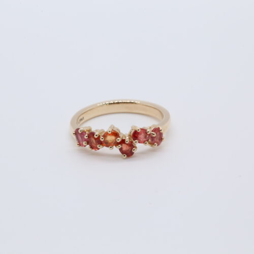 14k Yellow Gold Orange Sapphire Ring
